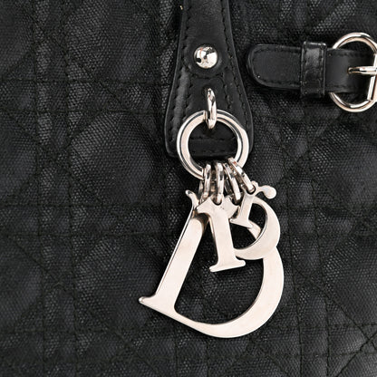 Christian Dior Coated Canvas Cannage Small Panarea Tote Black 8 of 15