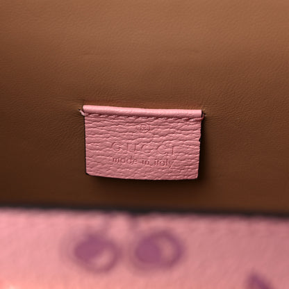 Gucci Textured Dollar Calfskin Berry Print Small Padlock Bamboo Shoulder Bag Pink Purple 6 of 9