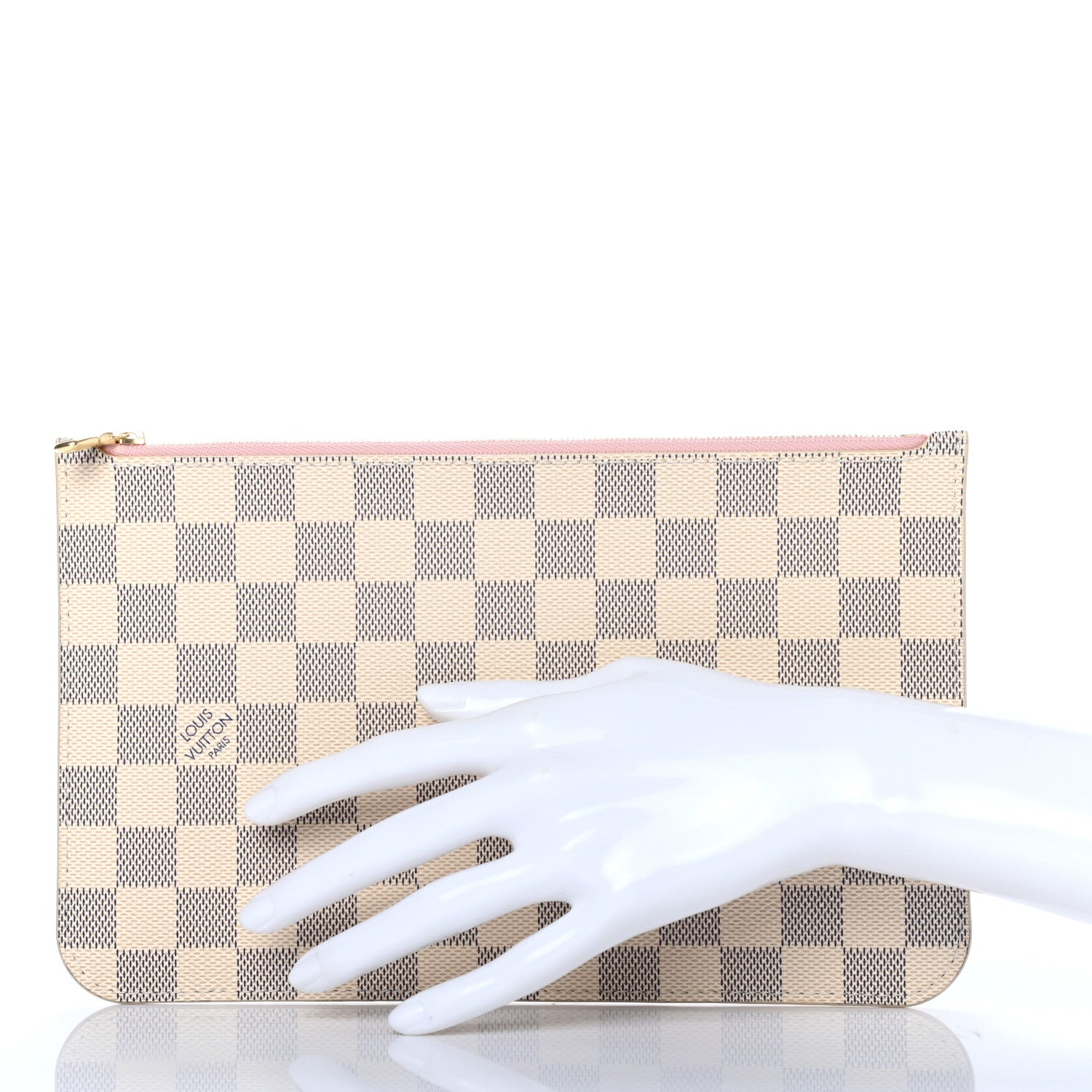 Louis Vuitton Damier Azur Neverfull MM GM Pochette Rose Ballerine 2 of 7