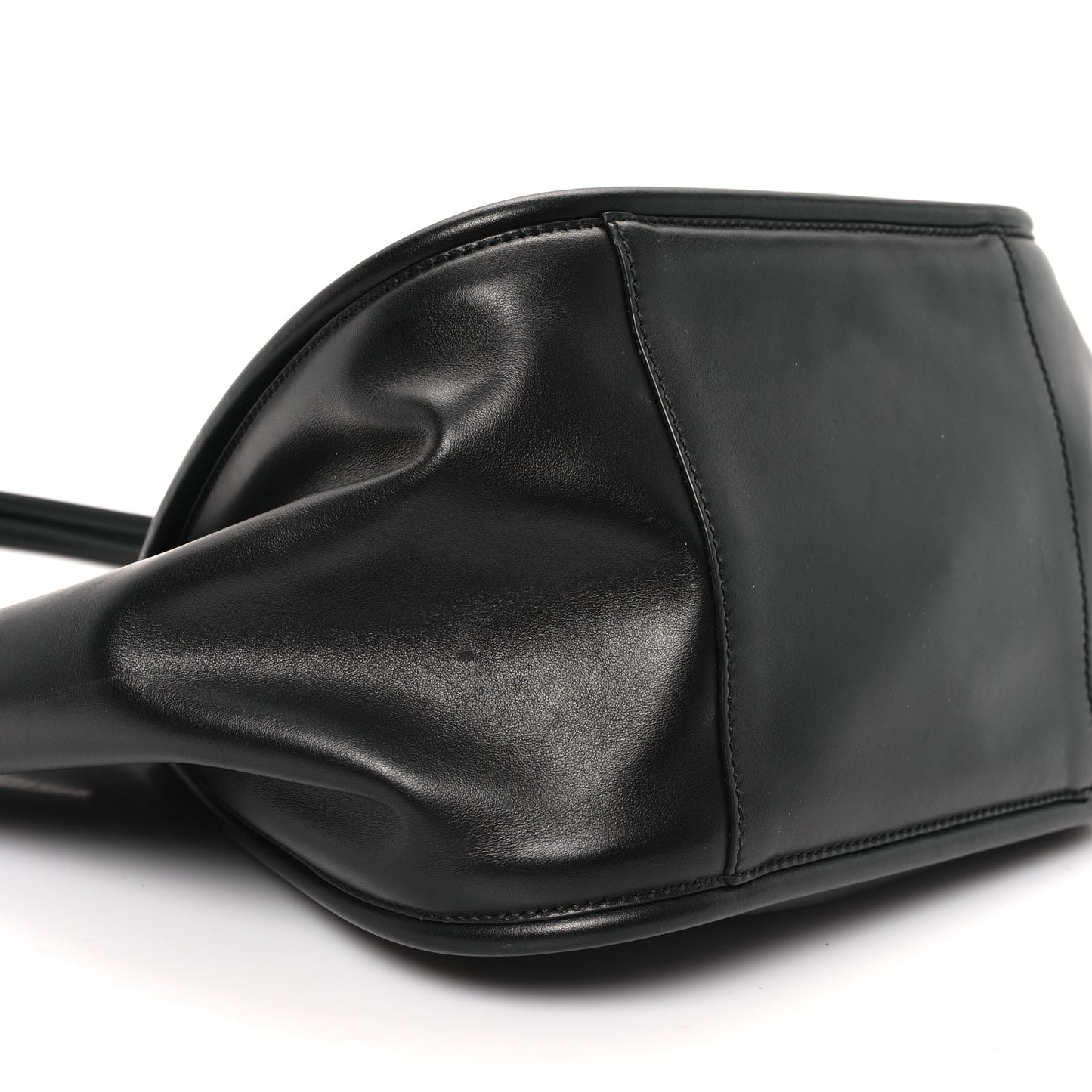 Calfskin Large Ruched Tote Black