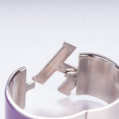 Hermes Enamel Extra Wide Clic Clac H Bracelet GM Pourpre 4 of 6