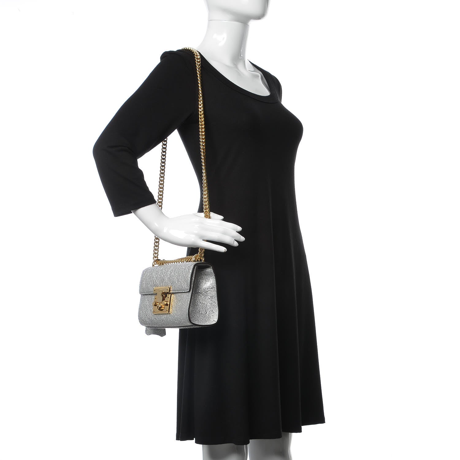 Gucci Galassia Small Padlock Shoulder Bag Argento 2 of 8