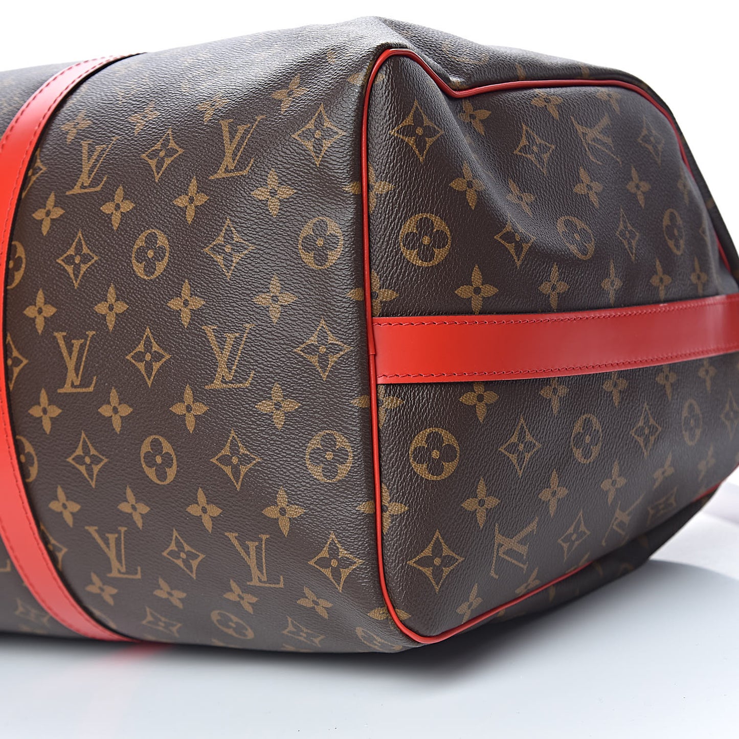 Calfskin Monogram Keepall Bandouliere 50 Coquelicot