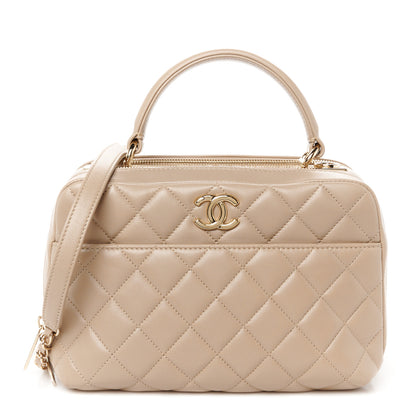 Chanel Lambskin Quilted Medium Trendy CC Bowling Bag Beige 1 of 12