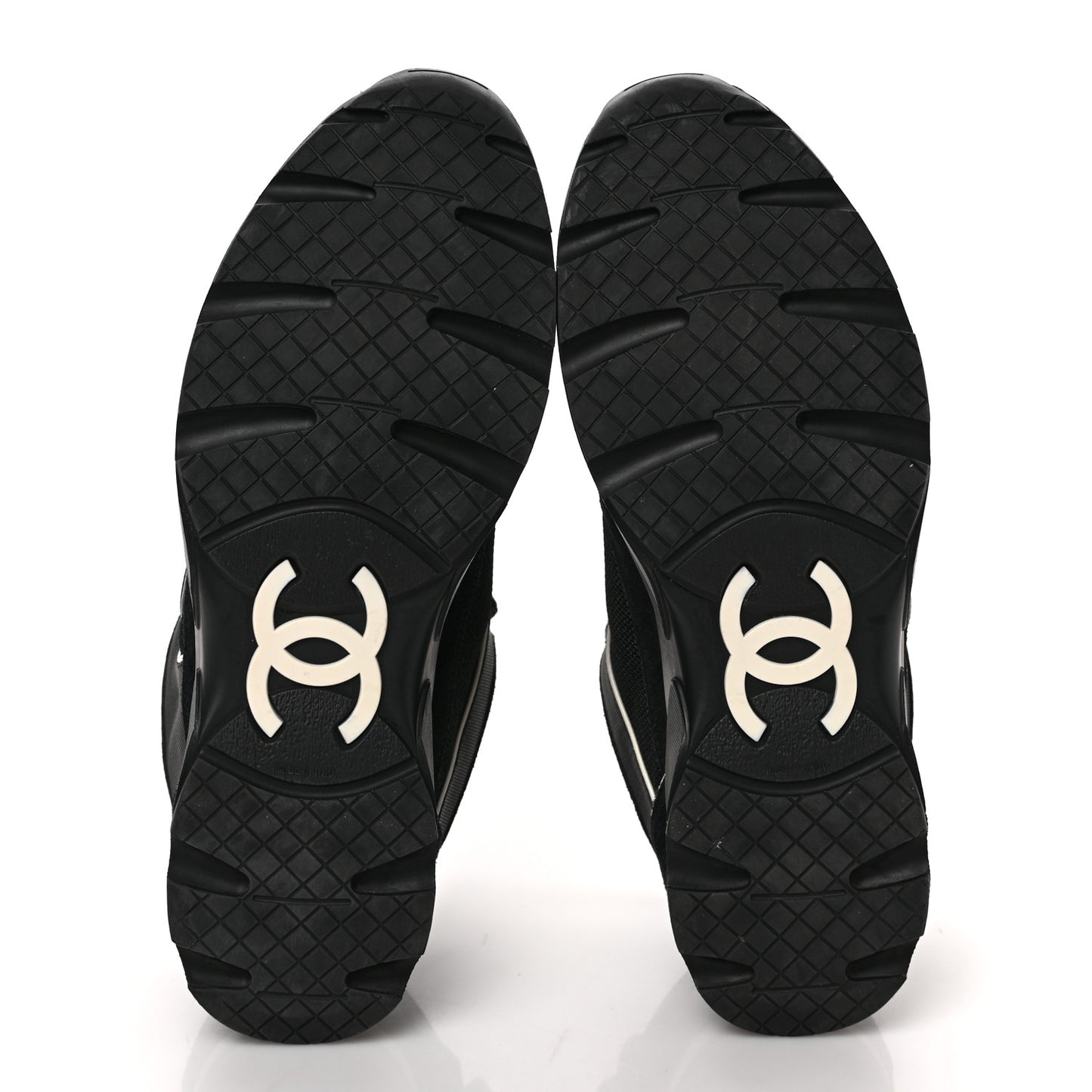 Toile Suede Calfskin CC Sneakers 40 Black White