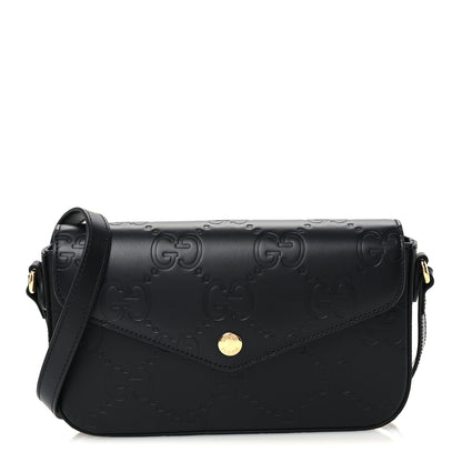 Gucci Gilbert Calfskin GG Super Mini Shoulder Bag Black 1 of 10