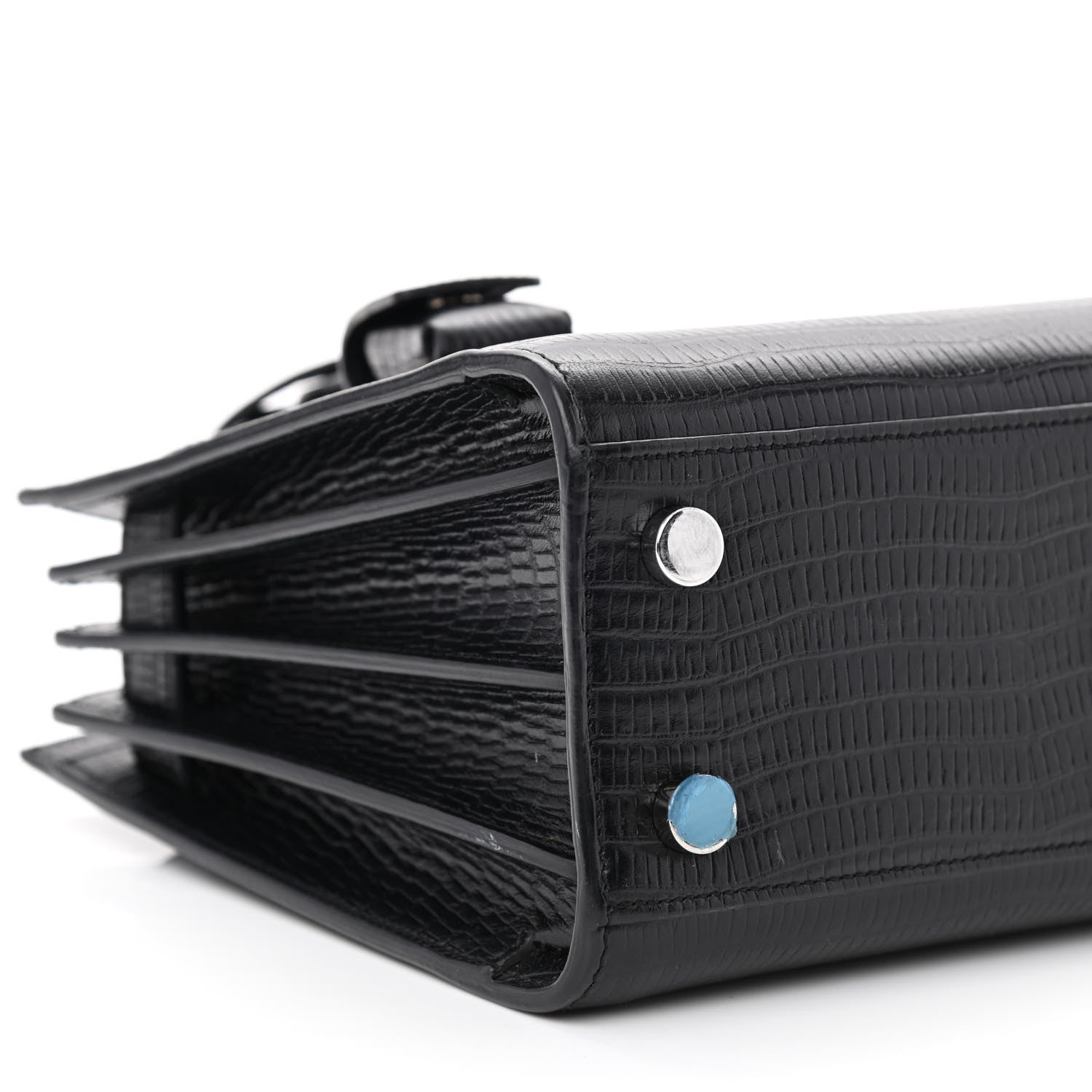 Saint Laurent Calfskin Lizard Embossed Nano Sac De Jour Black 9 of 10