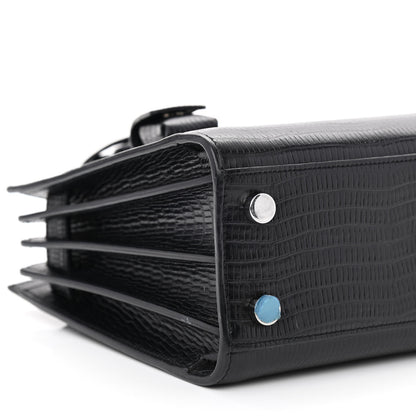 Saint Laurent Calfskin Lizard Embossed Nano Sac De Jour Black 9 of 10