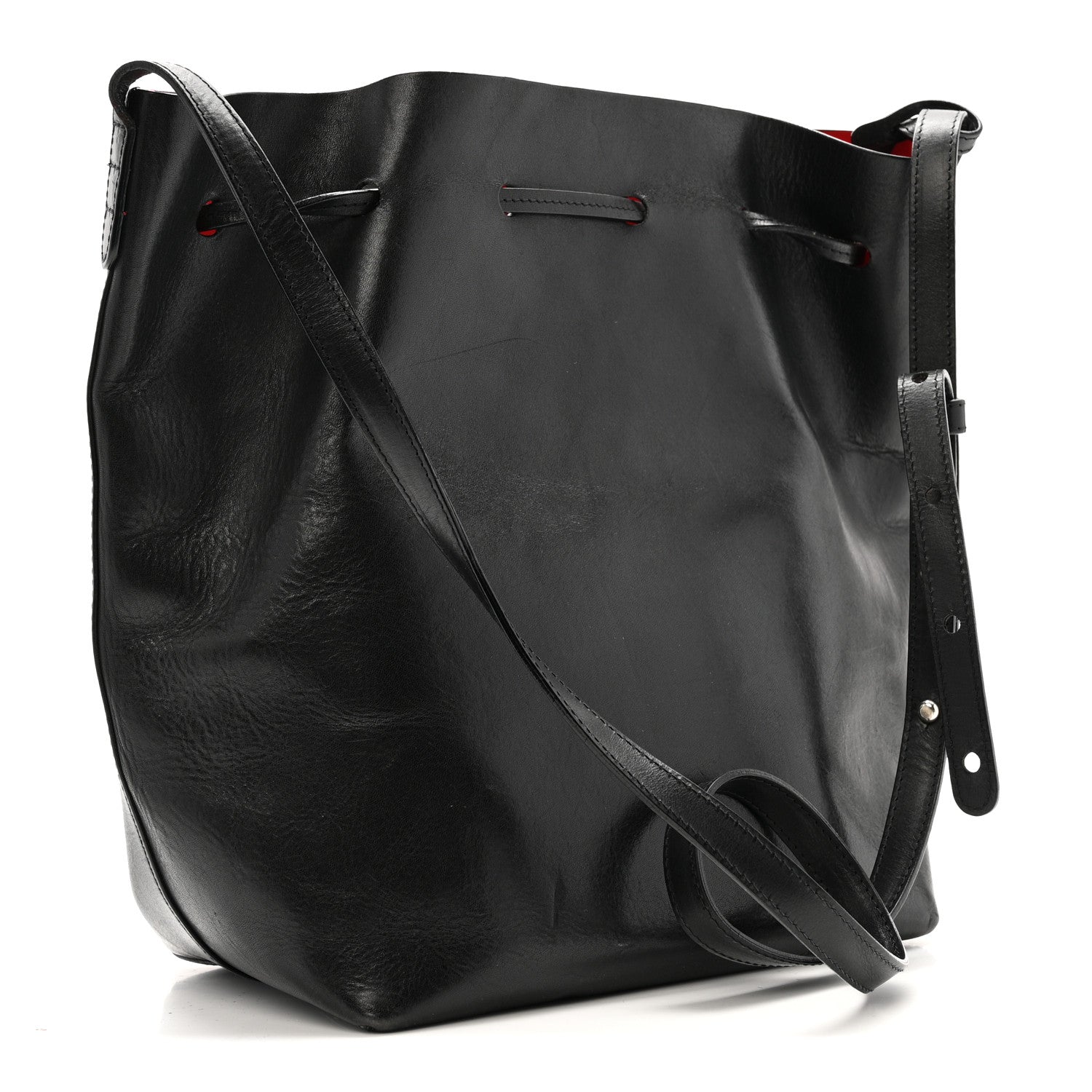 Mansur Gavriel Vegetable Tanned Calfskin Bucket Bag Black Flamma 4 of 16