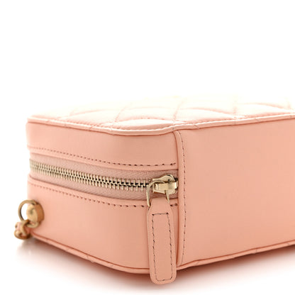 Chanel Lambskin Quilted CC Pearl Crush Camera Case Light Pink 9 of 10