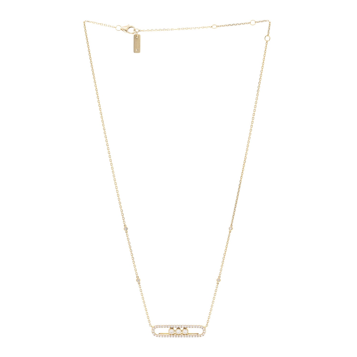 Messika 18K Yellow Gold Diamond Large Move Classic Pave Necklace 3 of 5
