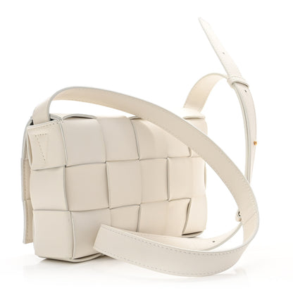 Bottega Veneta Lambskin Maxi Intrecciato Cassette Crossbody Bag White 3 of 10