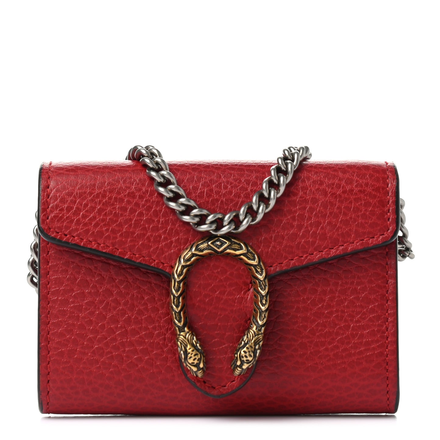 Calfskin Dionysus Coin Purse Hibiscus Red
