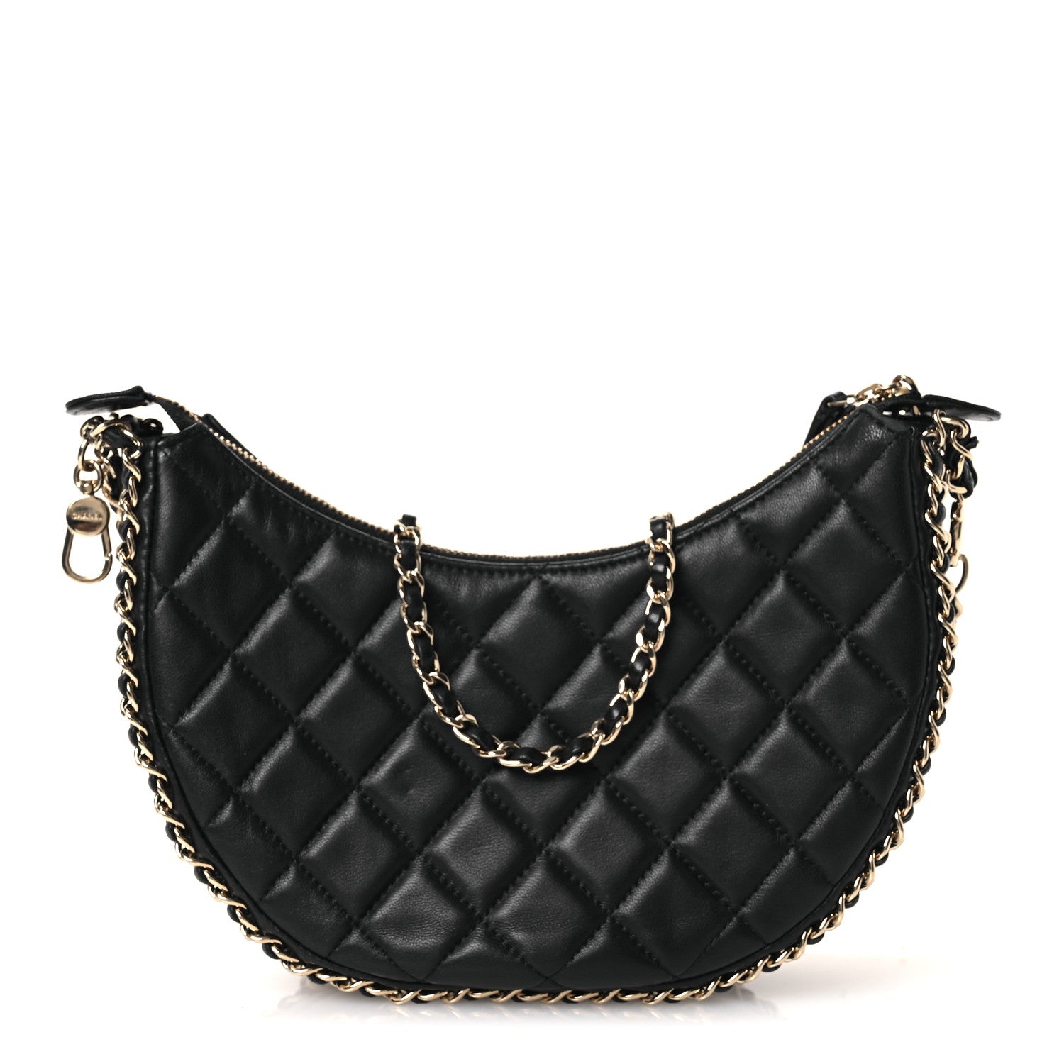 Chanel Lambskin Quilted Small Hobo Bag Black 1 of 10