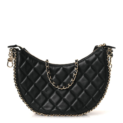 Chanel Lambskin Quilted Small Hobo Bag Black 1 of 10