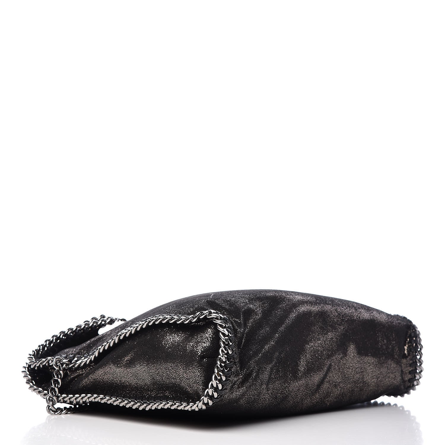 Stella McCartney Chamois Shiny Dotted Falabella Fold Over Tote Ruthenium 4 of 9
