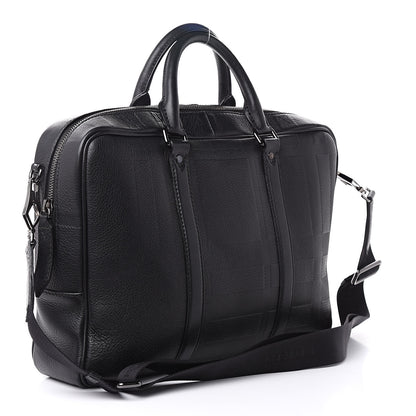 Burberry Heritage Grain Check Embossed Briefcase Black 3 of 10