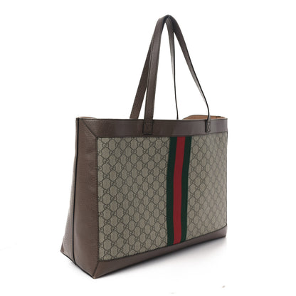 Gucci GG Supreme Monogram Web Ophidia Tote Brown 4 of 10