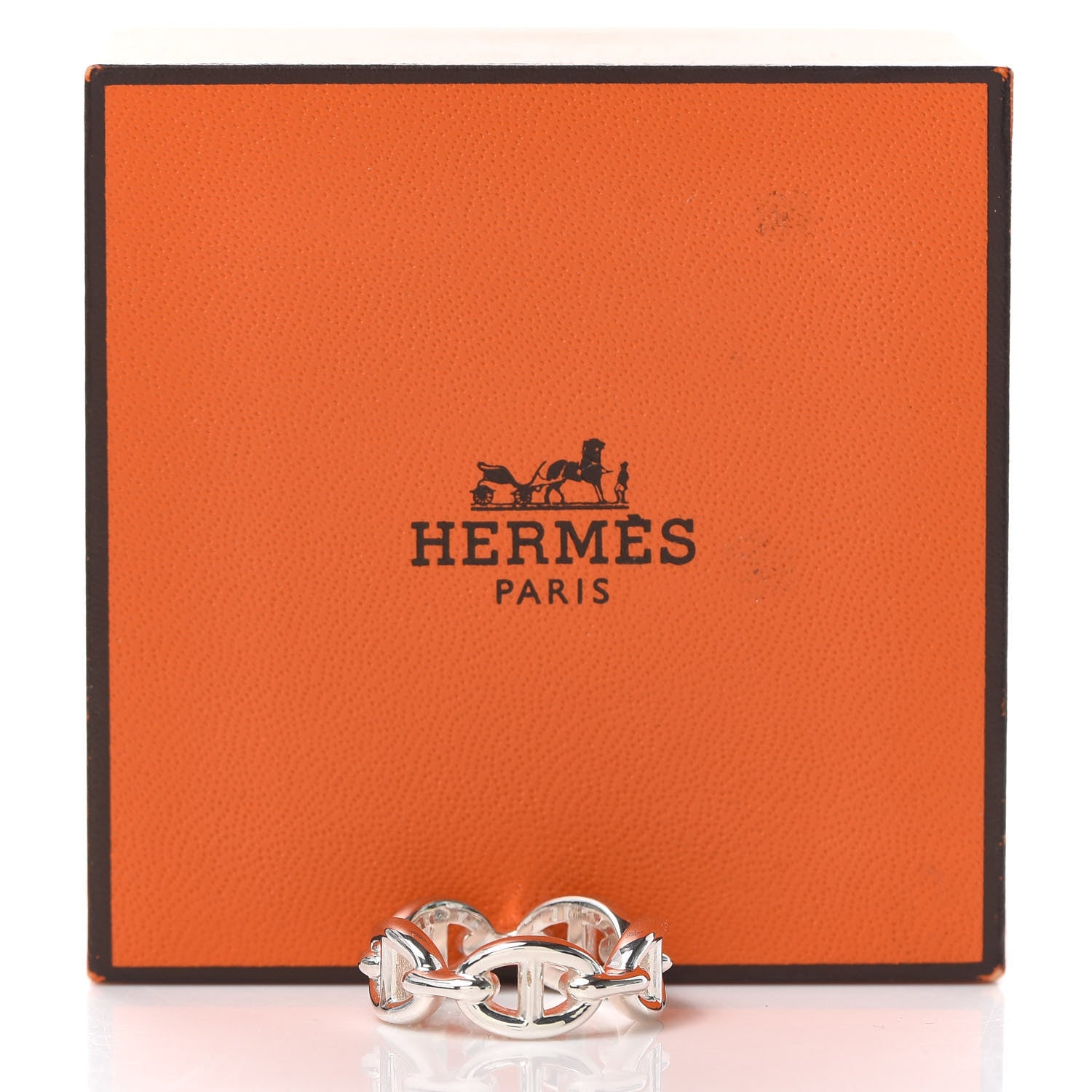 Hermes Sterling Silver PM Chaine d'Ancre Enchainee Band Ring 51 5.75 7 of 7