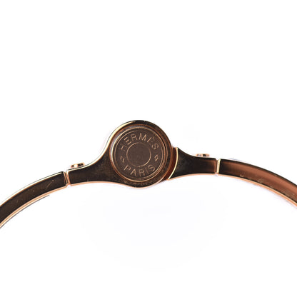 Hermes Enamel Printed Wide Charniere Tendresse Feline Tattoo Hinged Bracelet S Positif Negatif 5 of 6