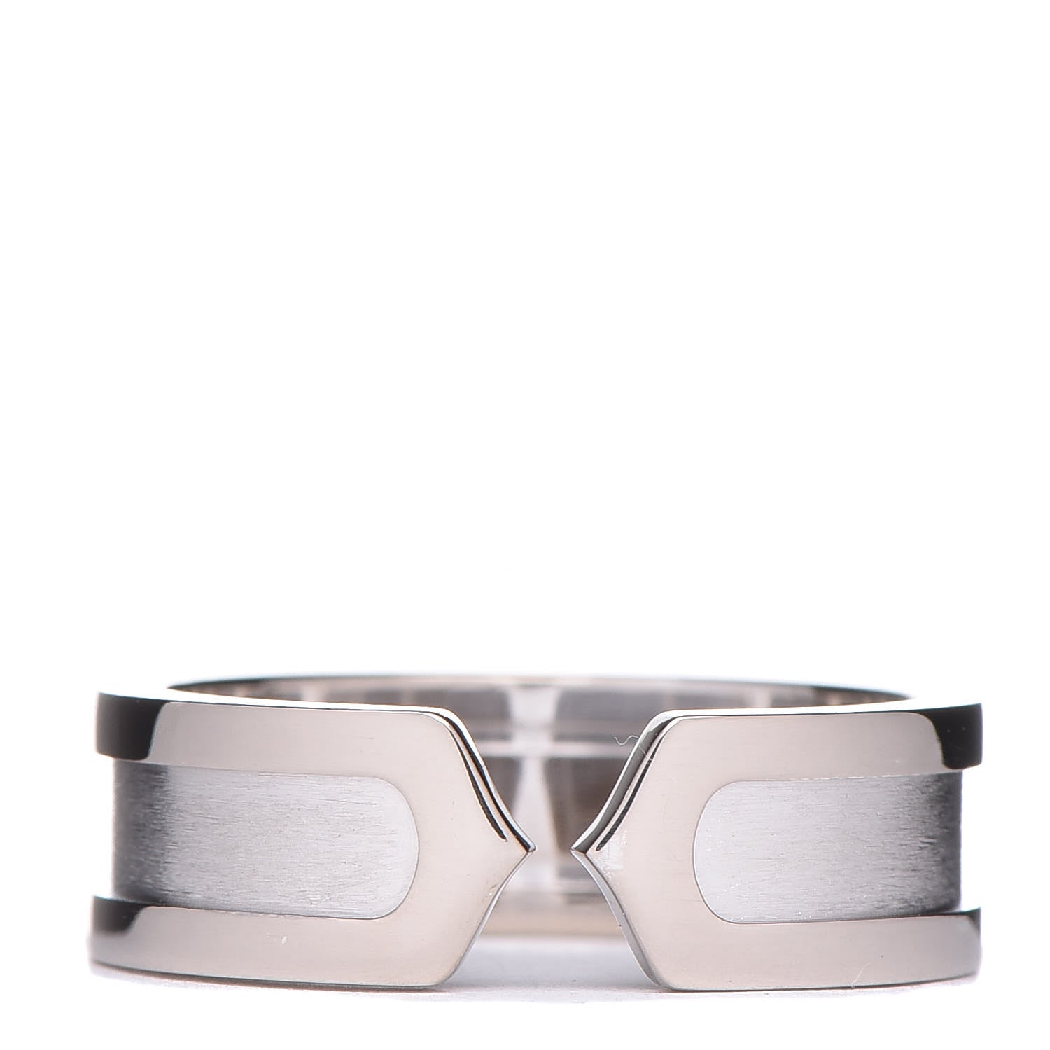 Cartier 18K White Gold 6.5mm C De Ring 56 7.25 1 of 6