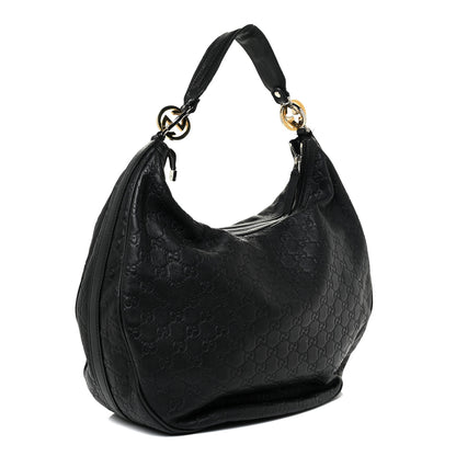 Gucci Guccissima Large GG Twins Hobo Black 3 of 23