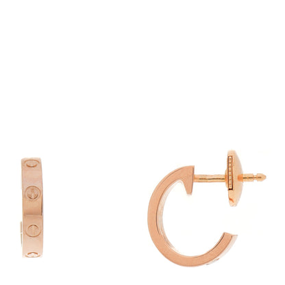 Cartier 18K Pink Gold Small LOVE Hoop Earrings 1 of 5