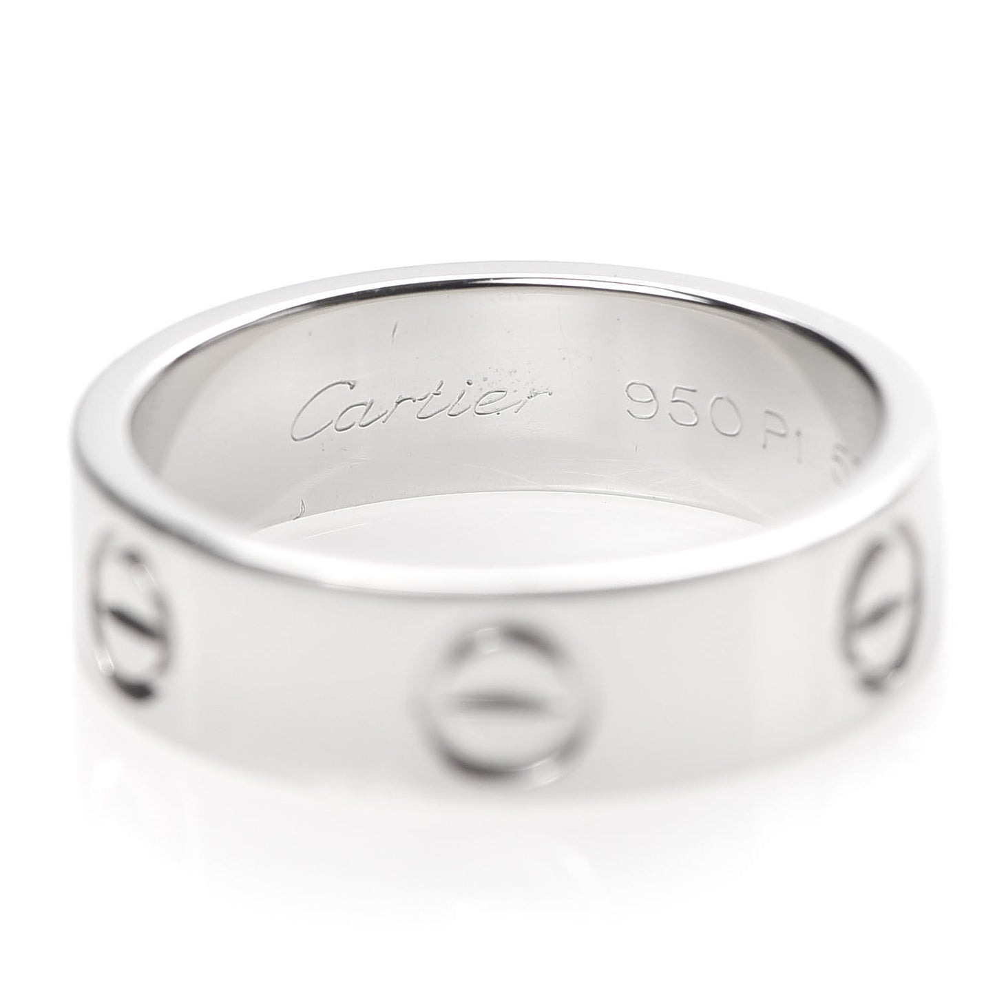 Platinum 5.5mm LOVE Ring 53 6.25