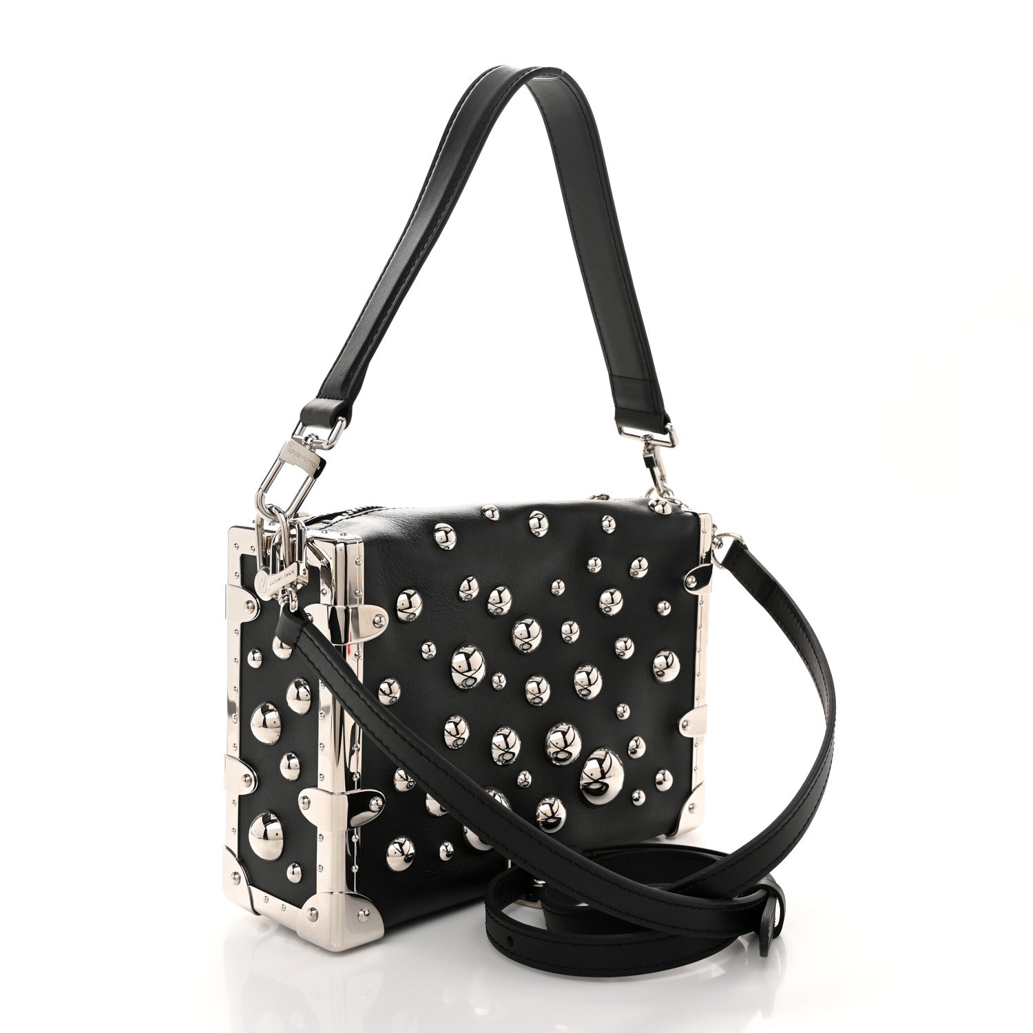Louis Vuitton LV X YK Calfskin Brass Metal Dots Side Trunk Black 3 of 11