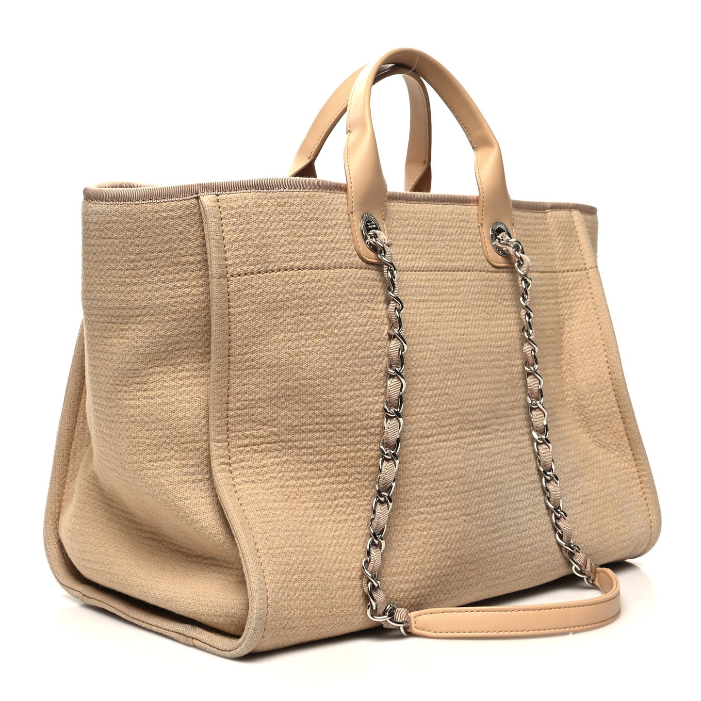 Mixed Fibers Medium Deauville Tote Beige