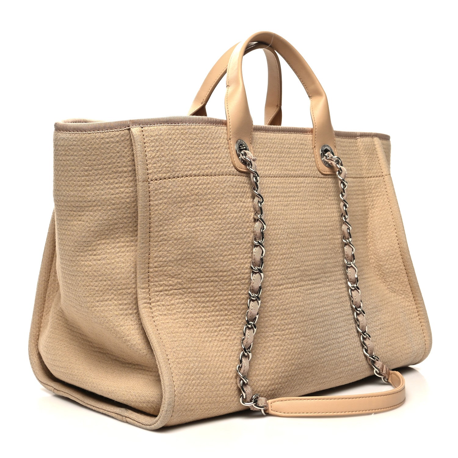 Chanel Mixed Fibers Medium Deauville Tote Beige 4 of 16