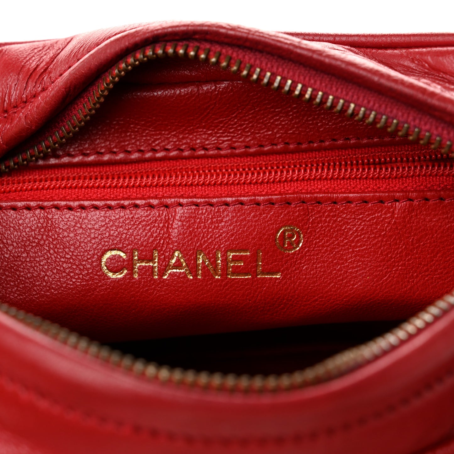 Lambskin Quilted Tassel Camera Case Red