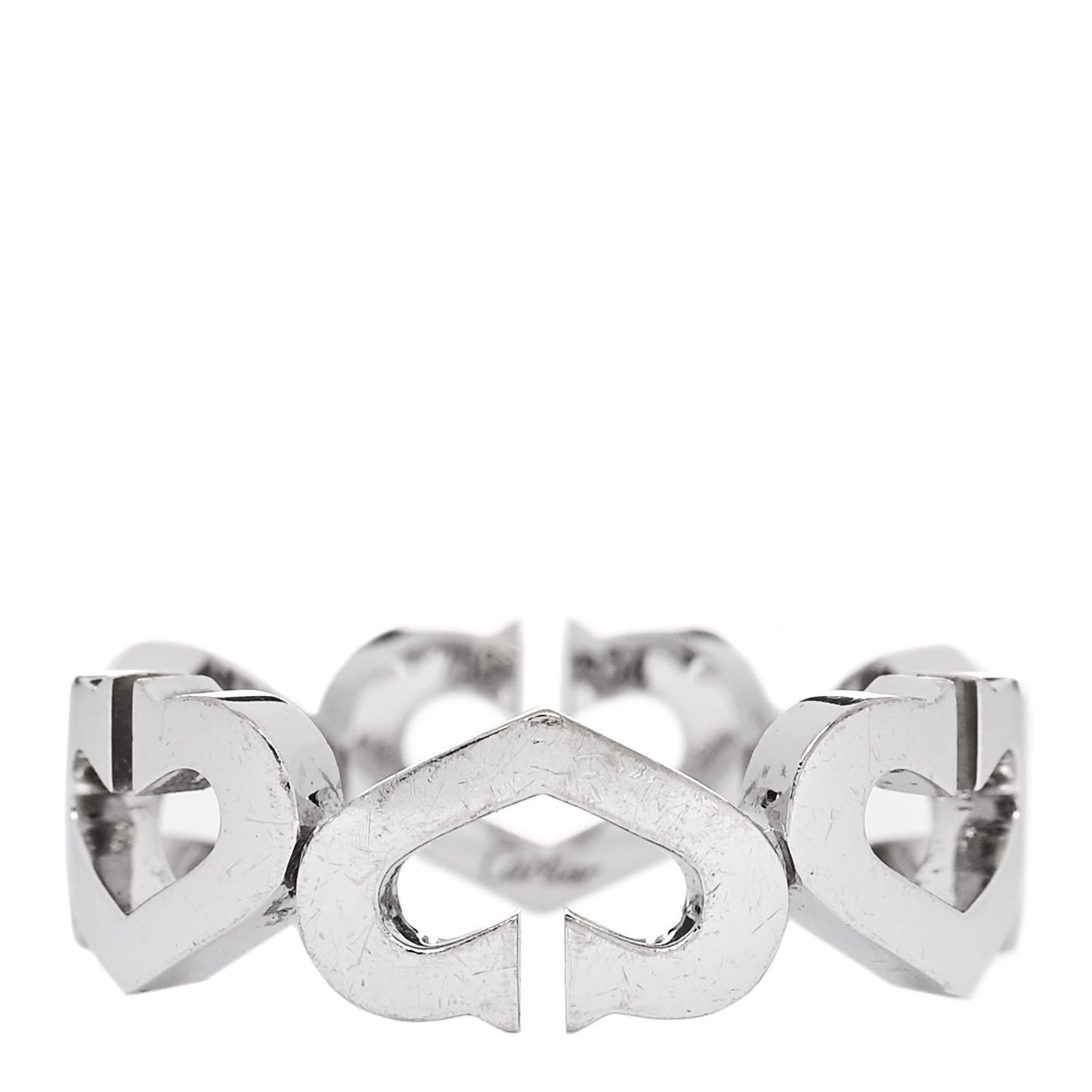 18K White Gold Diamond Hearts and Symbols Ring 56 7.75