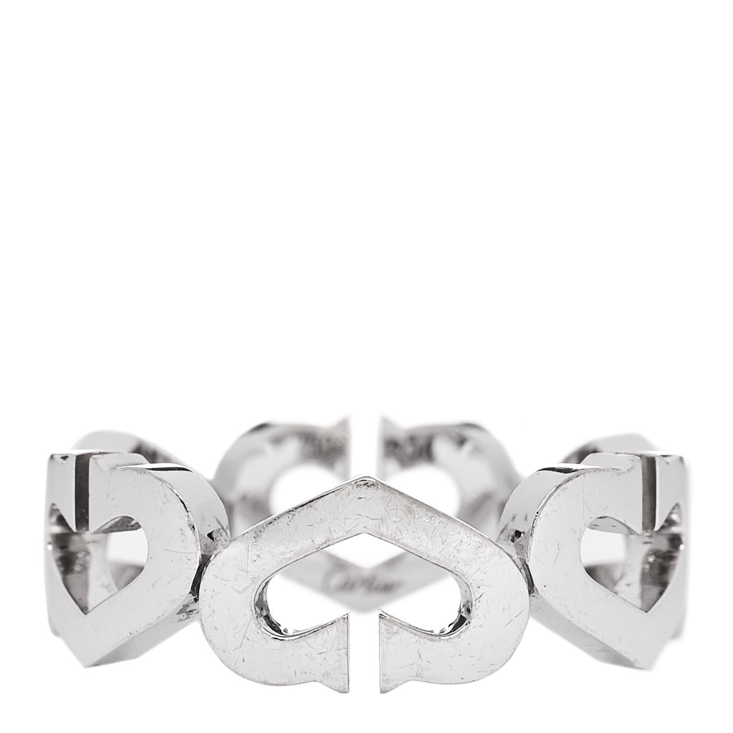 Cartier 18K White Gold Diamond Hearts and Symbols Ring 56 7.75 3 of 4