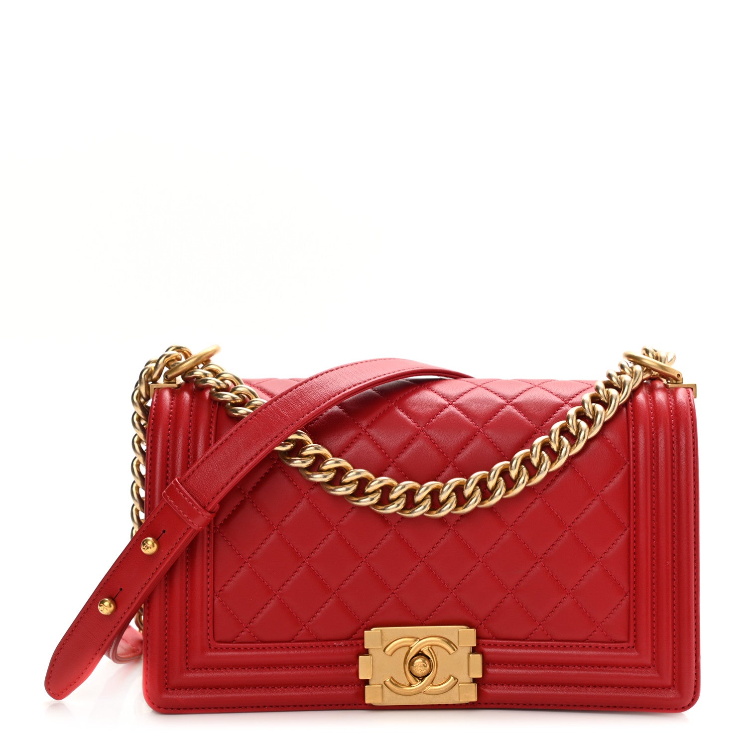 Chanel Lambskin Quilted Medium Boy Flap Red 1 of 11