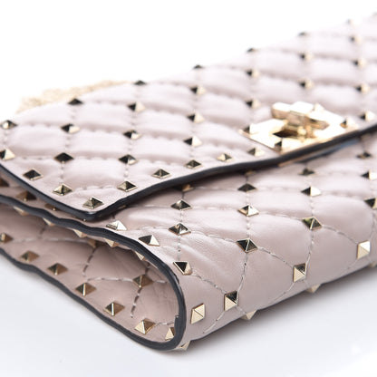 Valentino Garavani Lambskin Rockstud Spike Wallet on Chain Poudre 8 of 10
