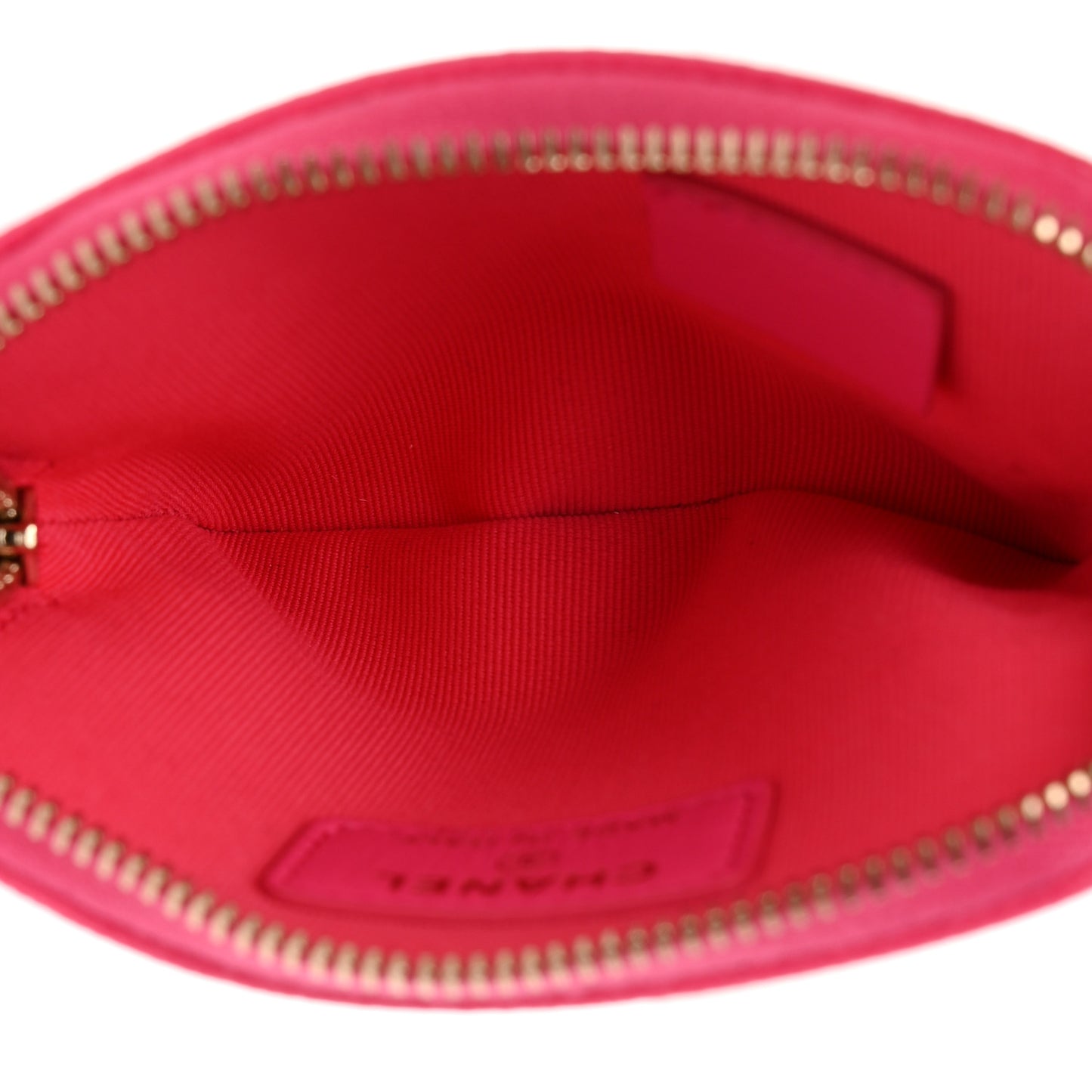 Caviar Quilted Zip Card Holder Wallet Pink