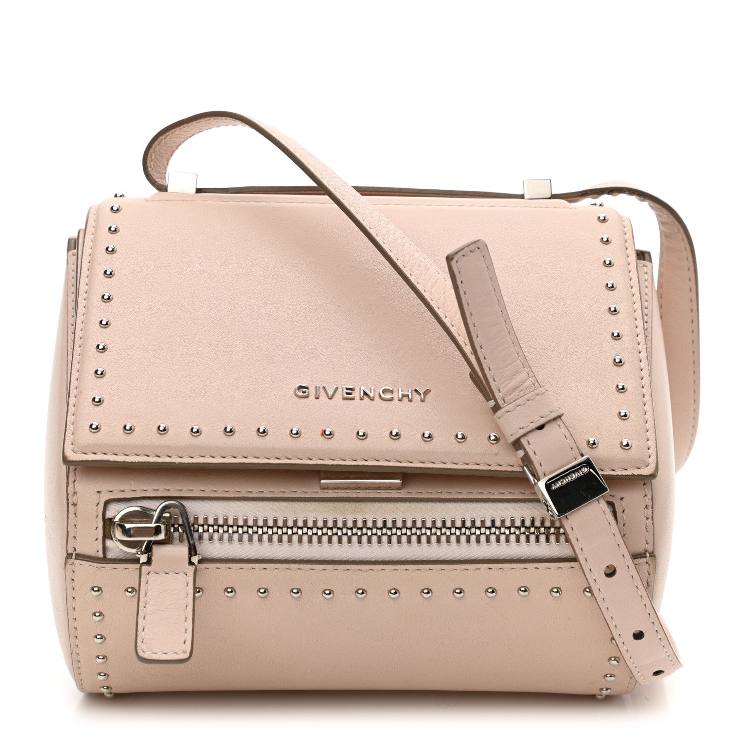 Givenchy Calfskin Studded Mini Pandora Box Crossbody Bag Nude Pink 1 of 14