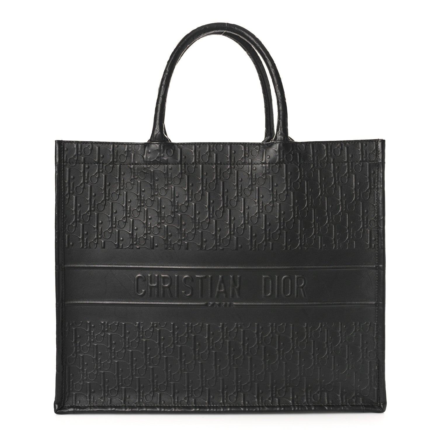 Christian Dior Oblique Calfskin Embossed Large Book Tote Black 1 of 8