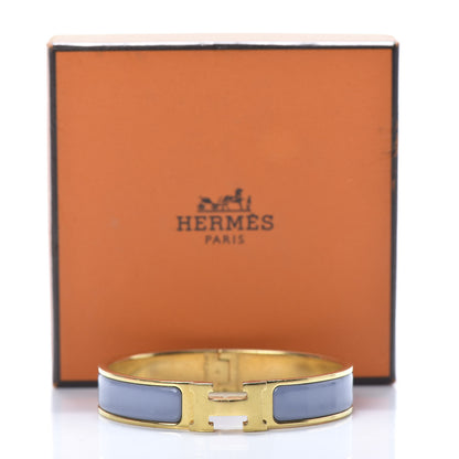 Hermes Enamel Narrow Clic Clac H Bracelet PM Bleu Lin 6 of 6