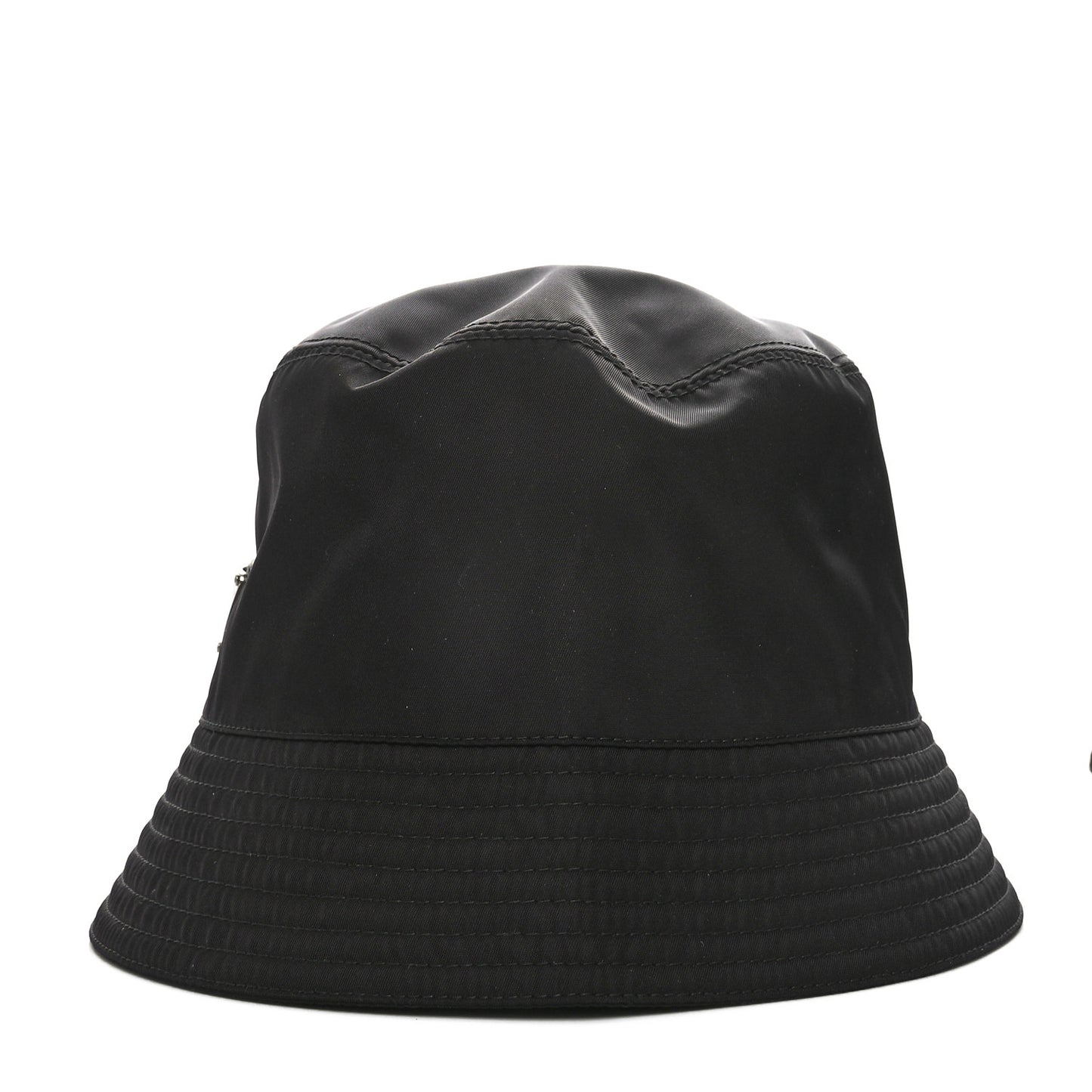 Re-Nylon Metal Triangle Logo Womens Bucket Hat L Black