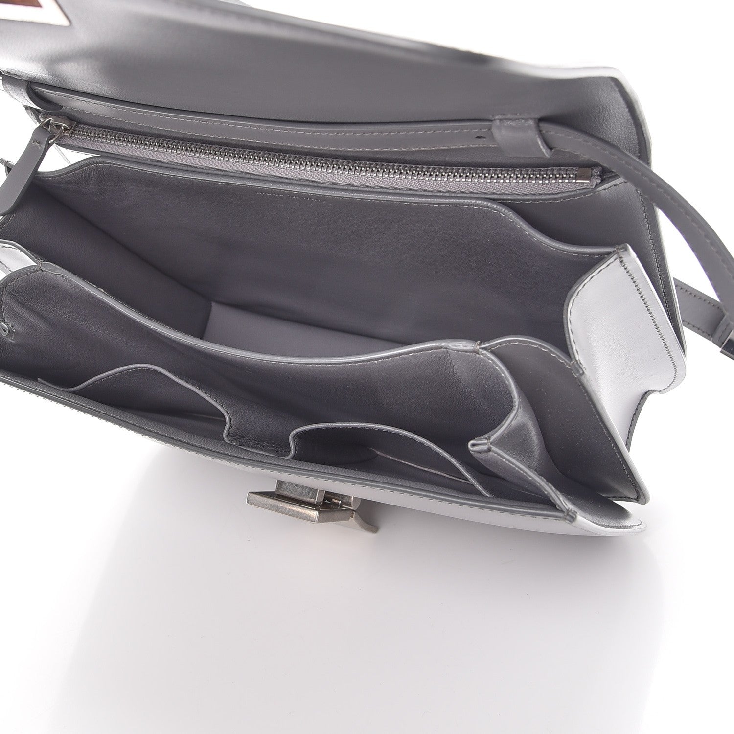 Celine Smooth Calfskin Medium Classic Box Flap Bag Storm 5 of 9