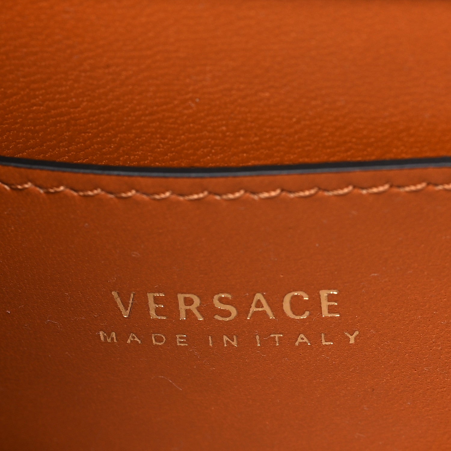 Versace Vitello Barocco Virtus V Small Top Handle Shoulder Bag Brown 6 of 8