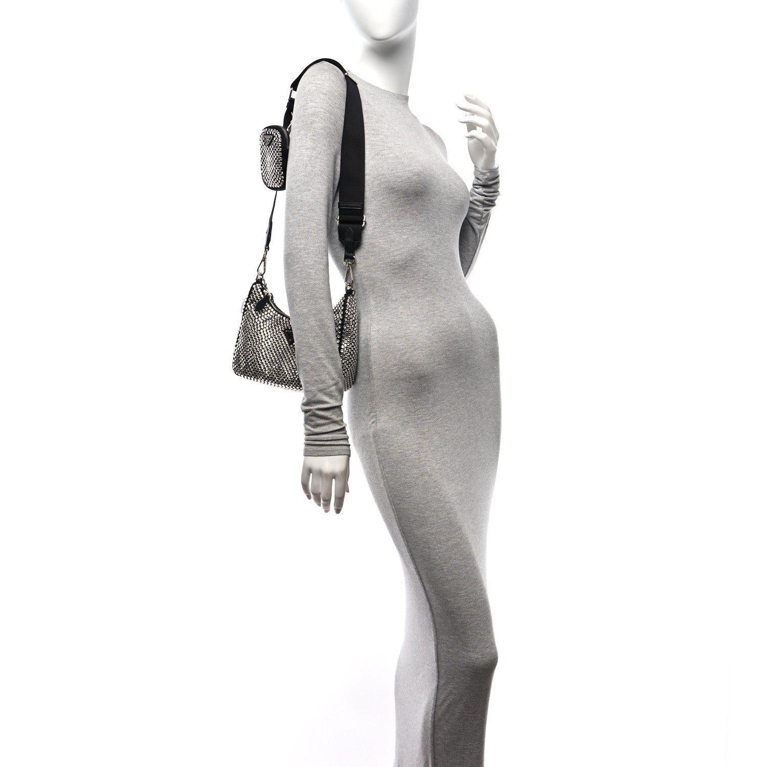 Prada Satin Crystal Re-Edition 2005 Shoulder Bag Cristal 2 of 11