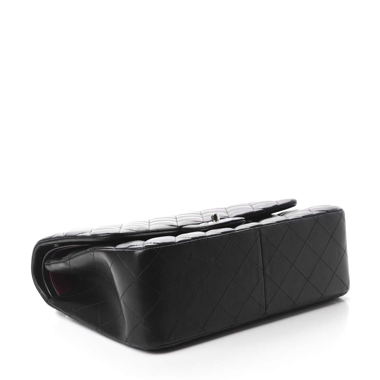 Lambskin Quilted Jumbo Double Flap Black