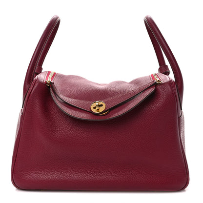 Hermes Taurillon Clemence Lindy 30 Rouge Garance 1 of 12