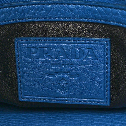 Prada Vitello Daino Briefcase Cobalto 6 of 9