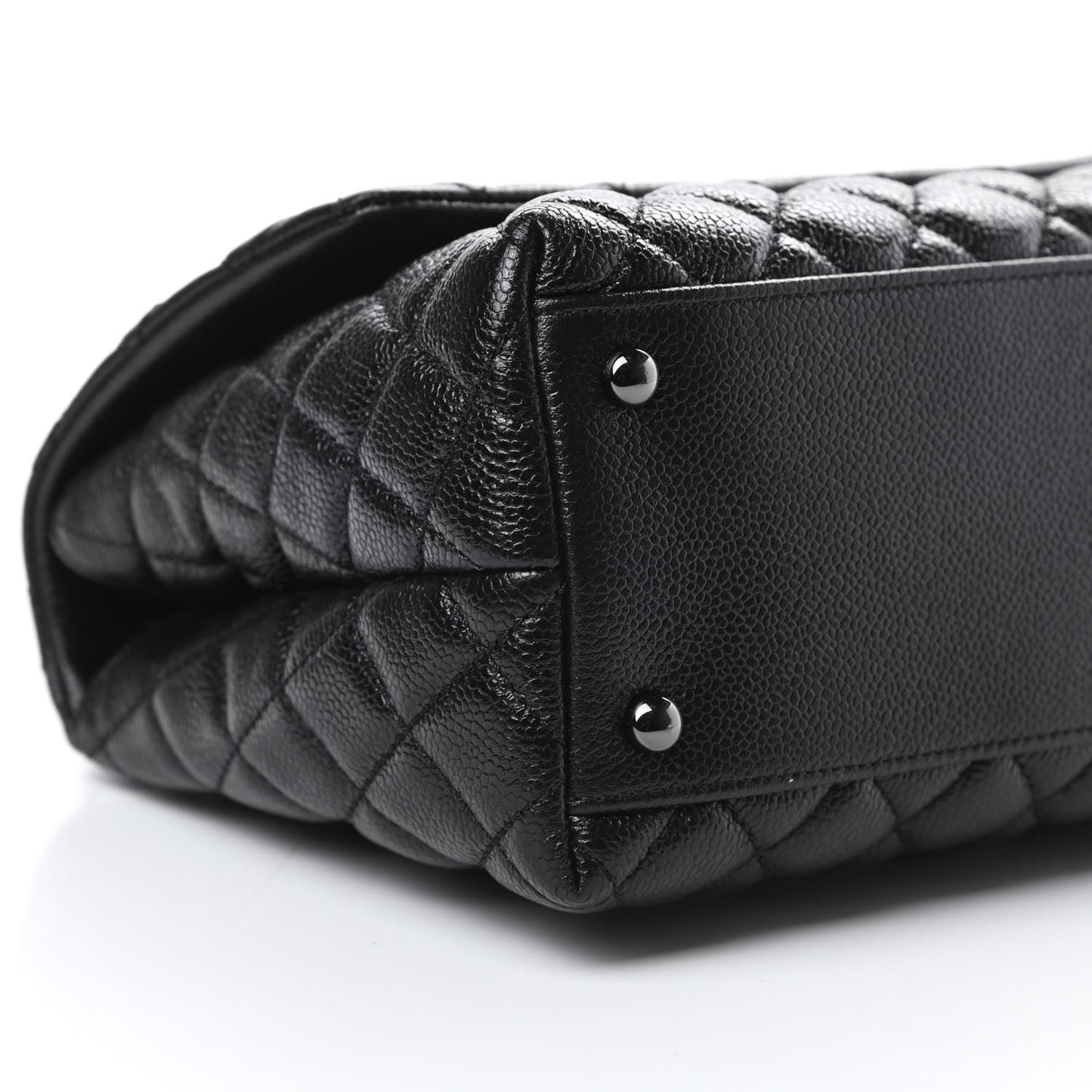 Caviar Quilted Small Coco Handle Flap So Black