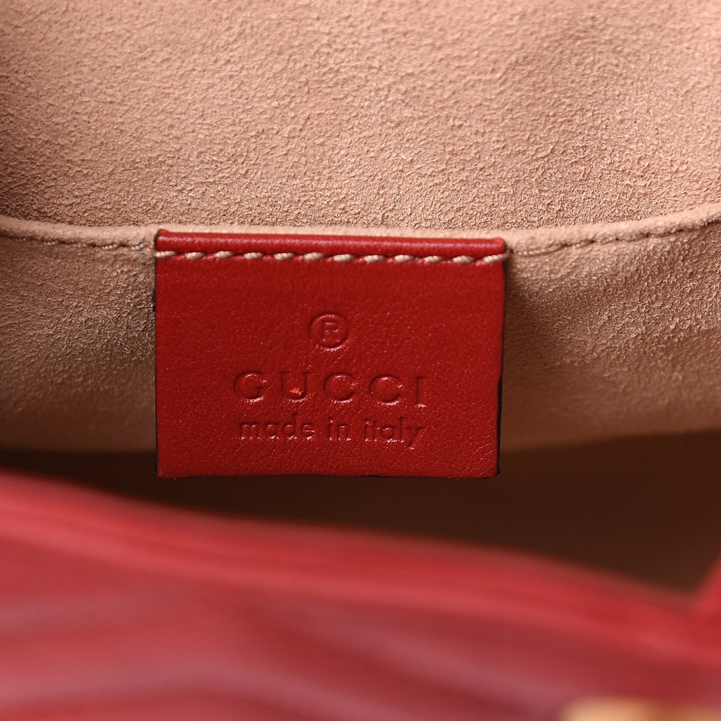 Calfskin Matelasse GG Marmont Flap Backpack Hibiscus Red