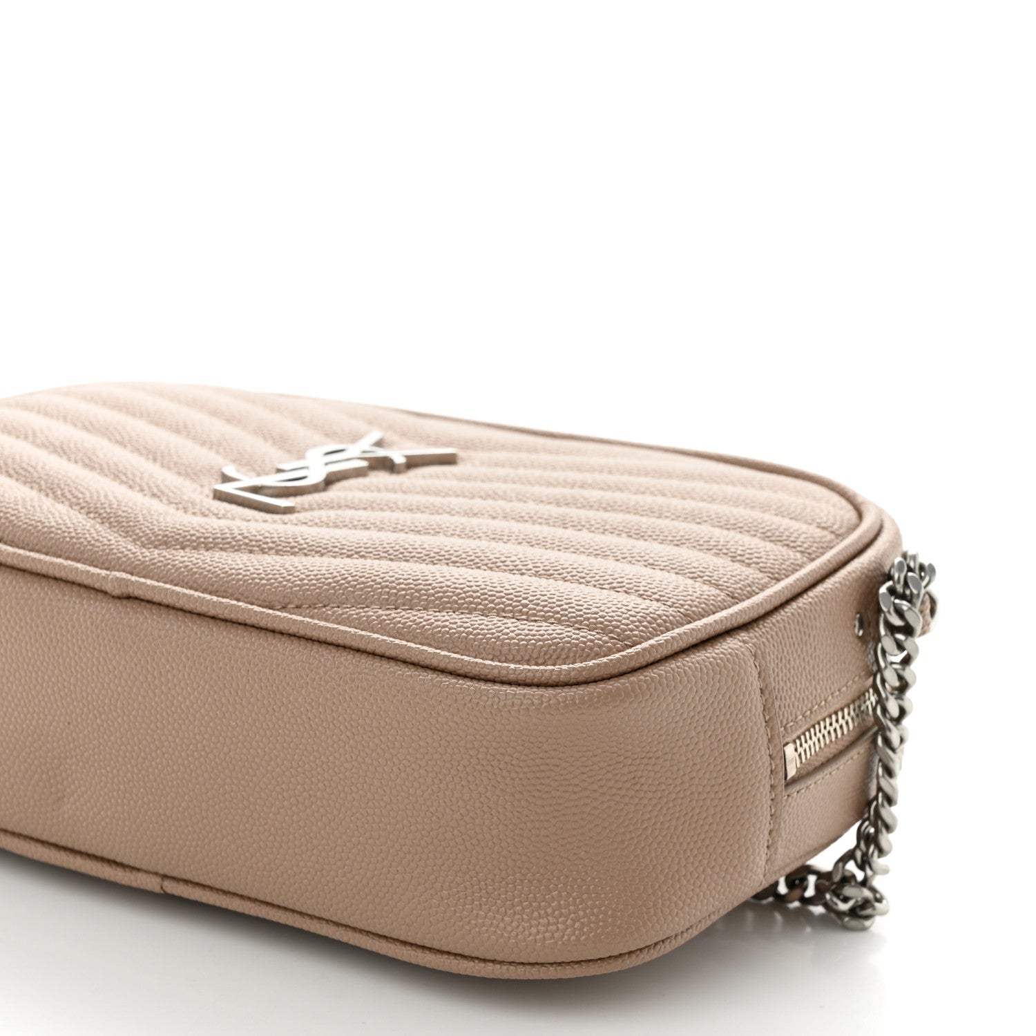 Saint Laurent Grain De Poudre Matelasse Monogram Mini Lou Camera Bag Dark Beige 10 of 10